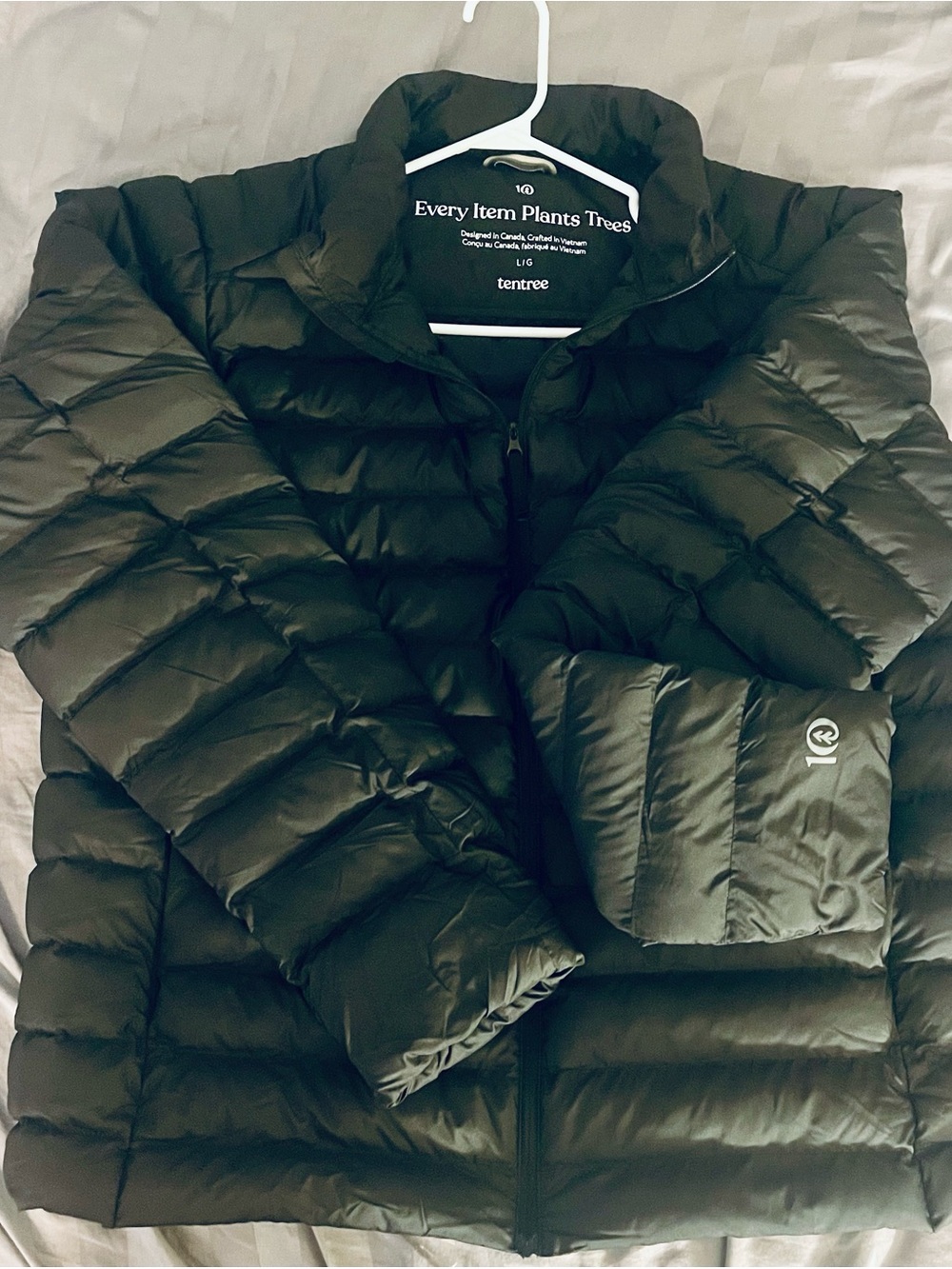 tentree Black Quilted Puffer Jacket